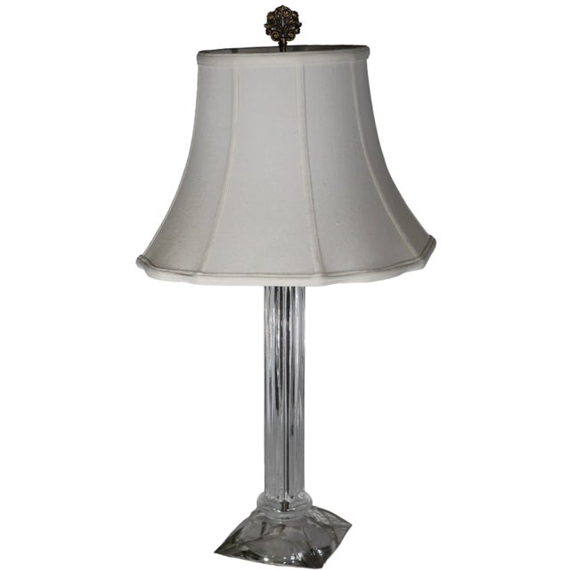 Transparent Pr. Art Deco Mid Century Glass Column Lamps For Sale - Image 8 of 10