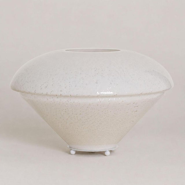 Gold White Murano Glass Tanle Lamp with Silver Leaf, 1970s For Sale - Image 8 of 9