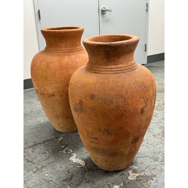 1990s Italian Terra Cotta Outdoor/Indoor Pots, Pair For Sale - Image 5 of 12