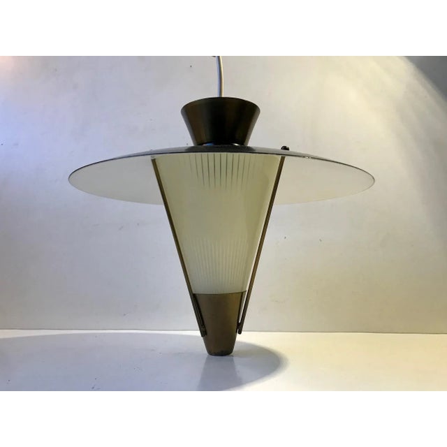 Metal Scandinavian Functionalist Ceiling Lamp, 1940s For Sale - Image 7 of 7