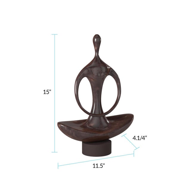 Wood Abstract Yoga Silhouette Sculpture For Sale - Image 7 of 9