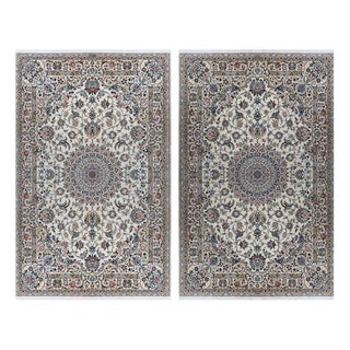 Middle Eastern Nain Rugs in Cork and Silk, Set of 2 For Sale