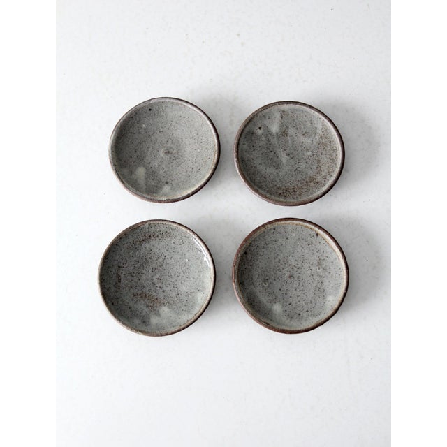 Contemporary Vintage Small Studio Pottery Plates Set of 4 For Sale - Image 3 of 17