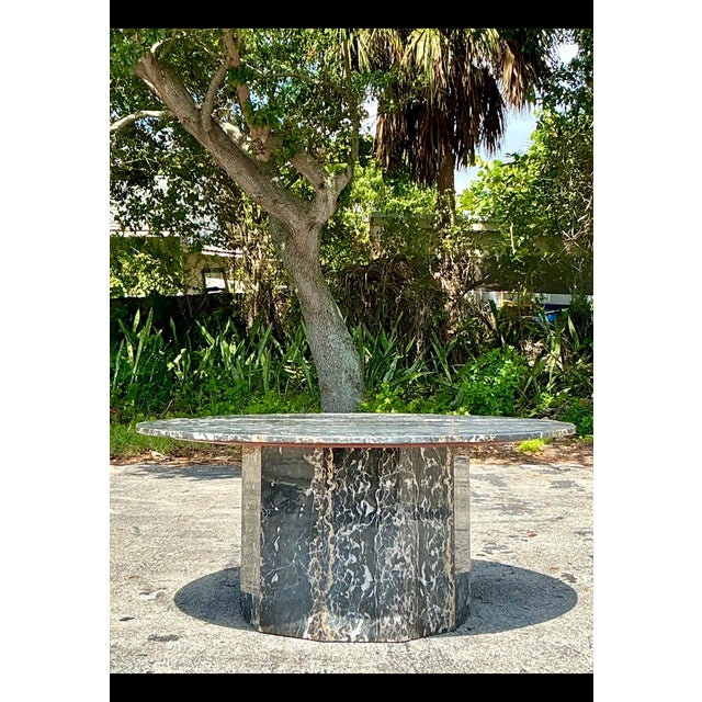 Vintage Black Marble Dining Table For Sale - Image 9 of 12