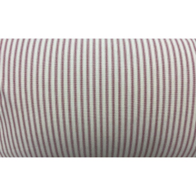 Red Pair of Large Bolster Pillows Decorated With a Red Poppy Floral Pattern - Made in Uk. For Sale - Image 8 of 11