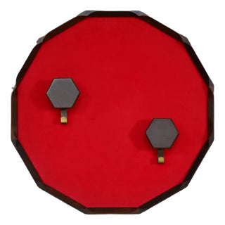 Rosewood Wall-Mounted Coat Rack with 12-Decagonal Base from Tredici & C., Italy, 1950s For Sale