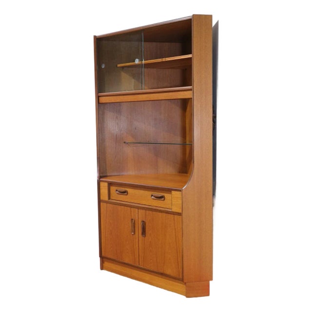 1960s Mid Century Modern Vintage Teak Corner Display Cabinet by G Plan Dansih Style For Sale