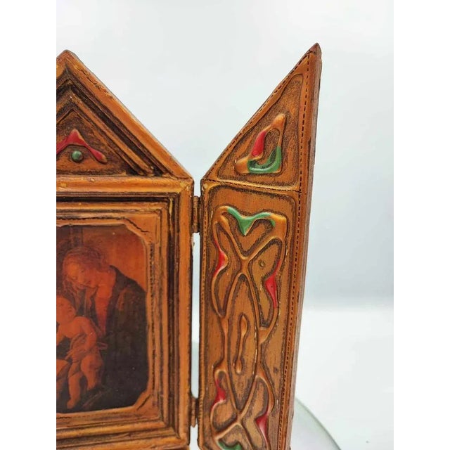 Vintage Wooden Triptych, 1950s-1970s For Sale - Image 3 of 10