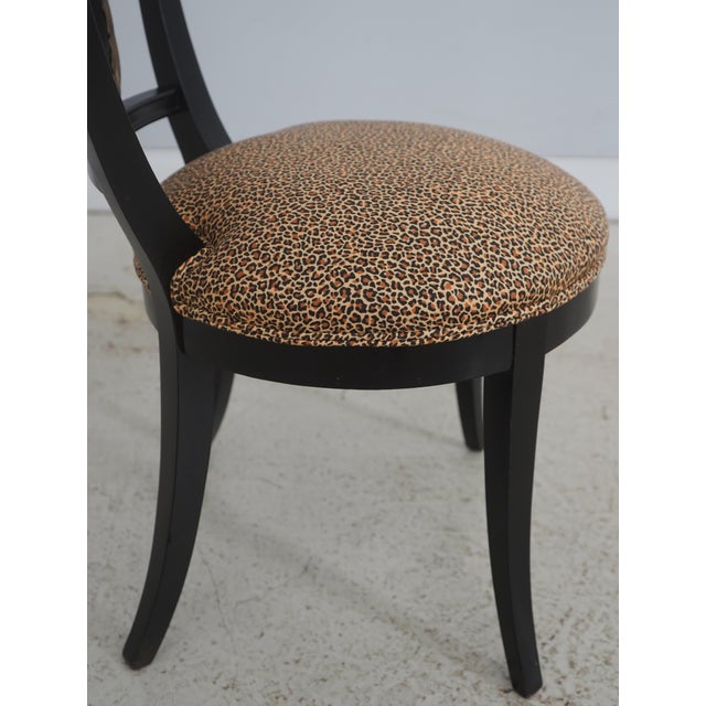 1950s Pair Lyre Back Black Finish Occasional Chairs For Sale - Image 5 of 18