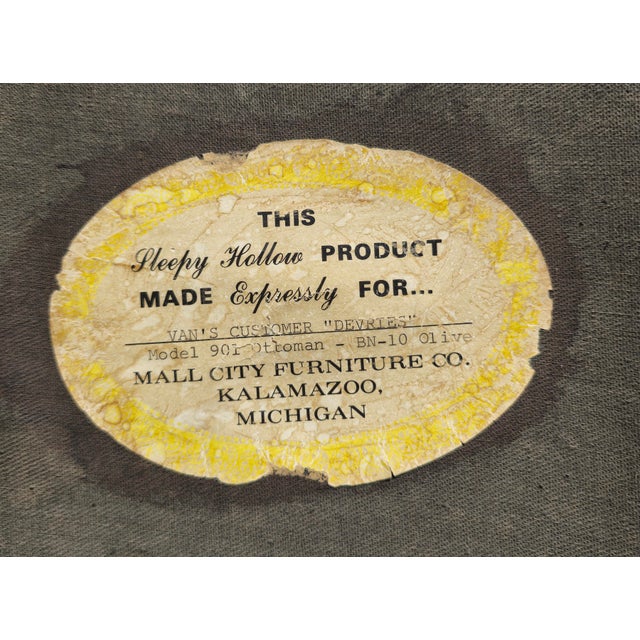 Vintage Green Tufted Leather Sleepy Hollow Chair and Ottoman For Sale - Image 12 of 12