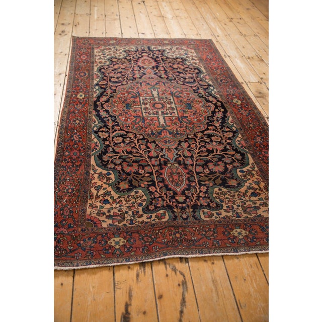 Old New House 1920s Antique Persian Farahan Sarouk Roundel Medallion Wool Rug For Sale - Image 4 of 14