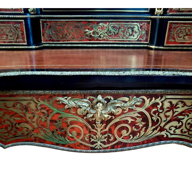 Onyx A Napoleon III Boulle Inlay “Bonheur Du Jour” Lady’s Desk For Sale - Image 8 of 17