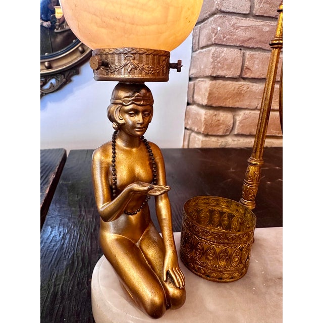 1920s Art Deco Vanity/Dressing Table Lamp and Plateau Set. For Sale - Image 10 of 12