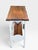 Mid-Century Modern Vintage Refinished Walnut & Ivory Side Table With Book Rack For Sale - Image 3 of 5