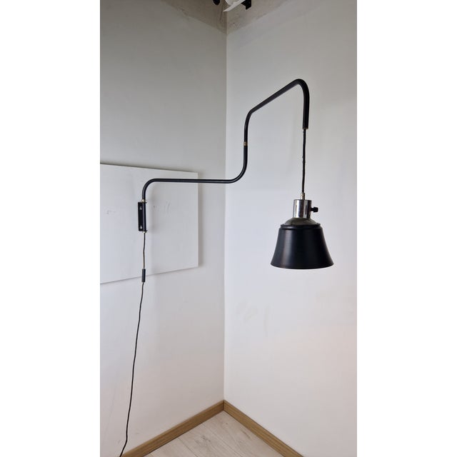 Model 830 Extendable Wall Lamp in Black by Heinrich Siegfried Bohrmann for Kandem, 1960s For Sale - Image 4 of 12