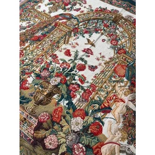 Vintage French Aubusson Style Jacquard Tapestry, 2000s For Sale - Image 17 of 18