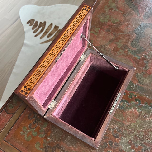 Antique Wood Writing Box With Turnbridge Ware Inlay For Sale In Providence - Image 6 of 9