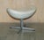 Set of Cream Leather Egg Chair & Footstool from Fritz Hansen For Sale - Image 15 of 18