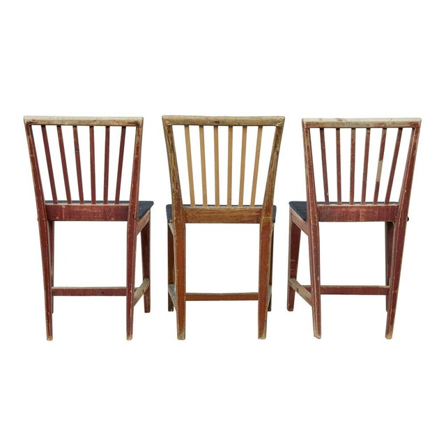 Brown Painted Pine Harlequin Dining Chairs, 1860, Set of 6 For Sale - Image 8 of 15