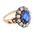 19th Century Victorian Gia 6.04 Carat Ceylon Sapphire Diamond 9k Gold Silver Cluster Ring, Size 11 For Sale - Image 4 of 6