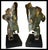 Pair of bronze male back sculptures, 20th century, h: 90 cm. Bronze sculpture depicting a male torso, created using the...