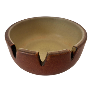 Vintage Mid-Century Modern Brown Ceramic Ashtray by Edith Heath