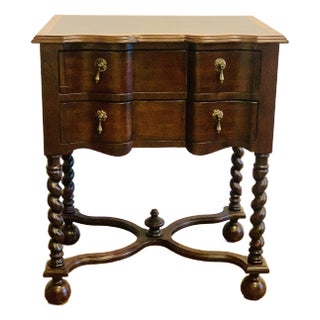 Vintage Late 20th Century William & Mary Style Lowboy Dressing Table, Chest of Drawers For Sale