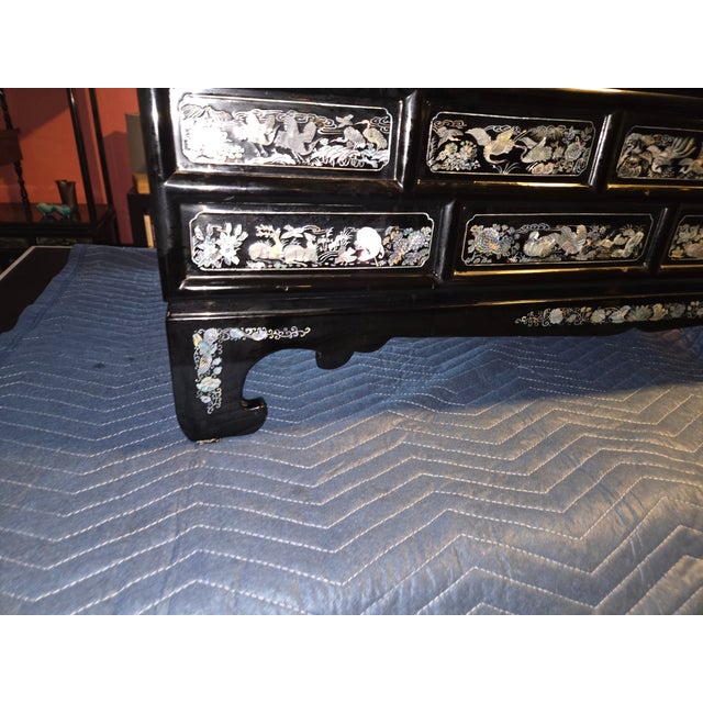 Black Vintage Korean Mother-of-Pearl Inlay Cabinet For Sale - Image 8 of 10
