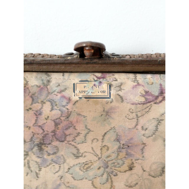 Wood Antique Wicker Suitcase For Sale - Image 7 of 12