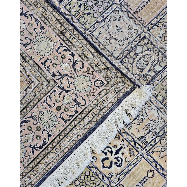 1960s Vintage Hand-Knotted Silk Rug Garden of Paradise, Nepal, 1960s For Sale - Image 5 of 9