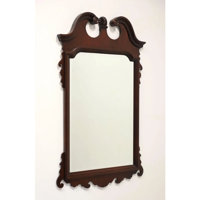 Link-Taylor Heirloom Broken Arch Solid Mahogany Chippendale Beveled Wall Mirror For Sale - Image 10 of 10