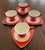 Art Deco 1930s Art Deco Salem Tricorne Streamline Mandarin Orange Cups and Saucers - Set of 4 For Sale - Image 3 of 11