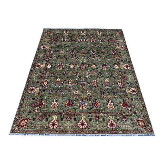Hand-Knotted Afghan Ziegler Chobi Bidjar Style Wool Area Rug - 8'0" X 9'11" For Sale