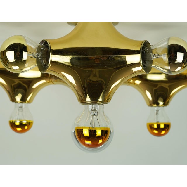 Space Age Sputnik Gemini Ceiling Light in Gold-Colored Plastic from Cosack Leuchten, 1970s For Sale - Image 9 of 18
