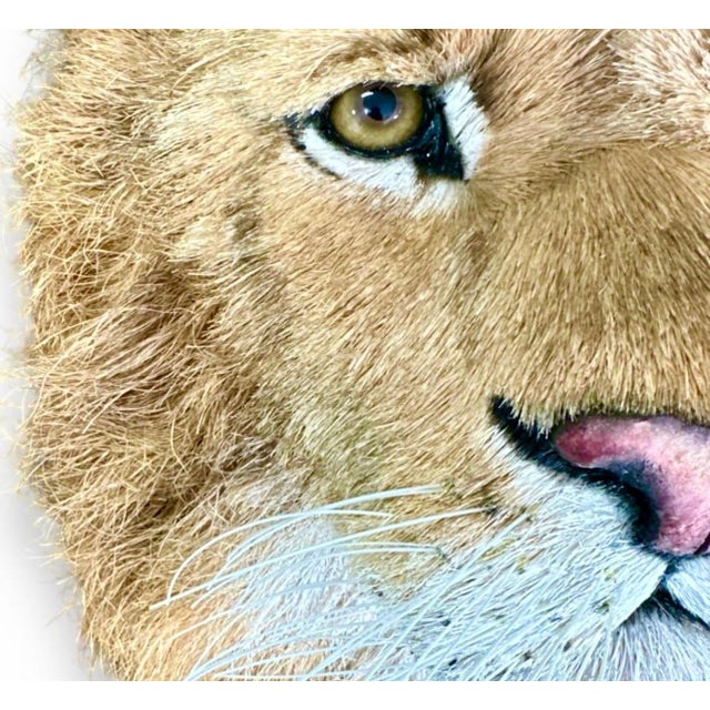 Brown Anne Andersson, Lions Head Big Game Trophy Natural Sisal Fiber Sculpture Lion Anne Andersson Art, 2009 For Sale - Image 8 of 12