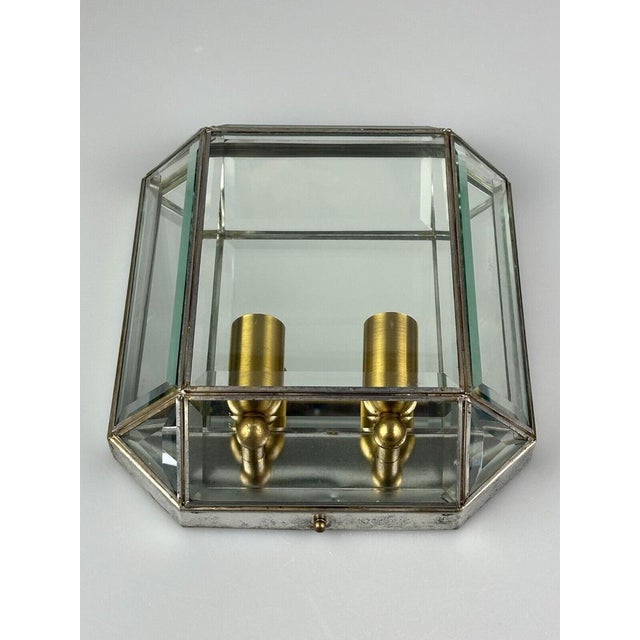 Vintage Space Age Wall Lamp in Glass & Metal, 1970s For Sale - Image 16 of 18