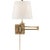 Suzanne Kasler for Visual Comfort Signature Griffith Swing Arm in Gilded Iron with Linen Shade For Sale
