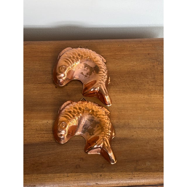 French Country Vintage French Country Copper Fish Molds, a Pair For Sale - Image 3 of 5