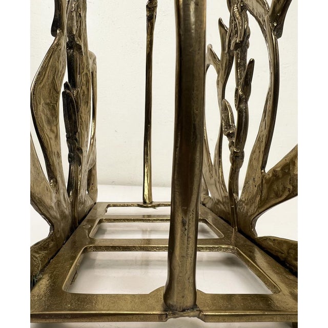 Floral Magazine Rack in Brass by Gilde Handwerk, 1970s For Sale - Image 6 of 14