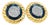 Late 20th Century Pair of 14k Yellow Gold Twisted Rope & Black Enamel Earrings With Diamond Cluster For Sale