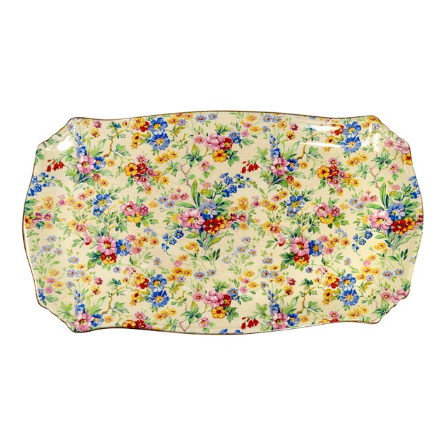 Vintage Royal Winton Grimwades "Floral Feast" Chintz Rectangular Serving Tray For Sale