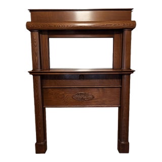 Antique Oak Fireplace Mantel With Mirror, C. 1895 For Sale