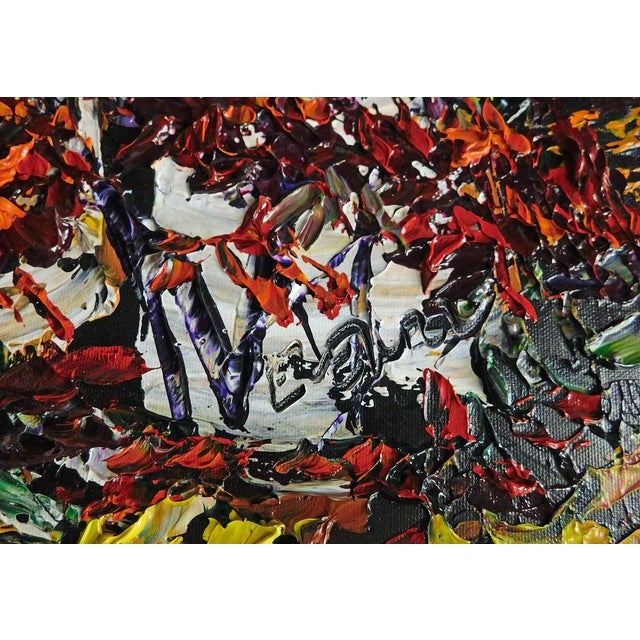 White Maya Eventov "Autumn's Arrival" Original Acrylic Painting on Canvas Custom Frame For Sale - Image 8 of 10