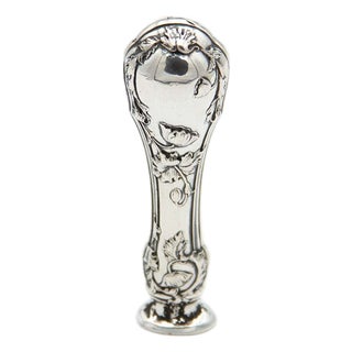 Silver Seal with Flower Reliefs For Sale