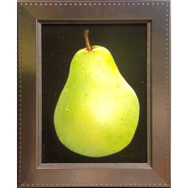 2000 - 2009 "Pear" Contemporary Fruit Still Life Oil Painting by Samay, Framed For Sale - Image 5 of 5