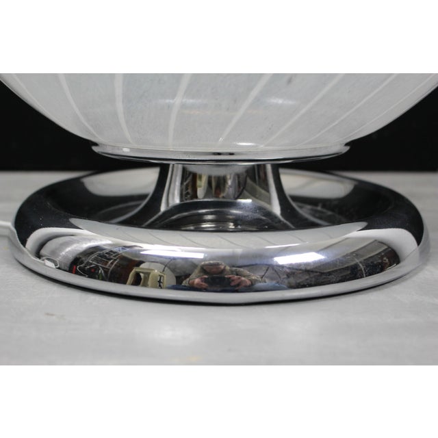 Mid-Century Swirl Murano Table Ball Lamp with Chrome Base, 1970s For Sale - Image 11 of 13