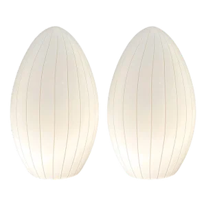 Pair of Mid-Century Italian Effetre Murano Egg Lamps