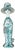 Green Figurine by Bjorn Winblad, 1990s For Sale
