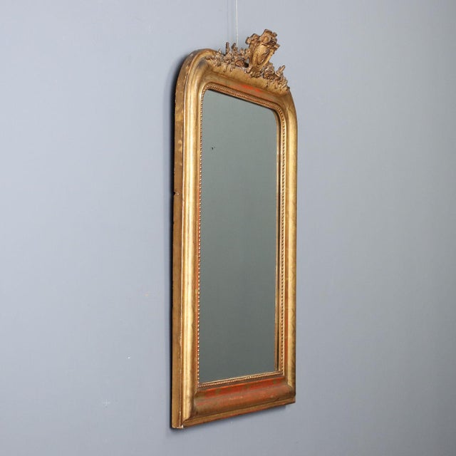 Carved and Gilded Wooden Mirror, Italy, 19th Century For Sale - Image 3 of 10