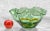 Vintage Studio Art Glass Hand Blown Green & Butterscotch Ruffled Bowl, c. 20th Century - Pairs Nicely with Many Mid-...